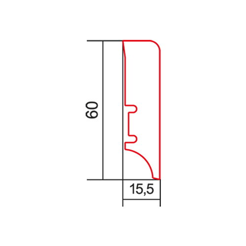 Obvodová lišta Barlinek P6P Dub lak v. 60 mm