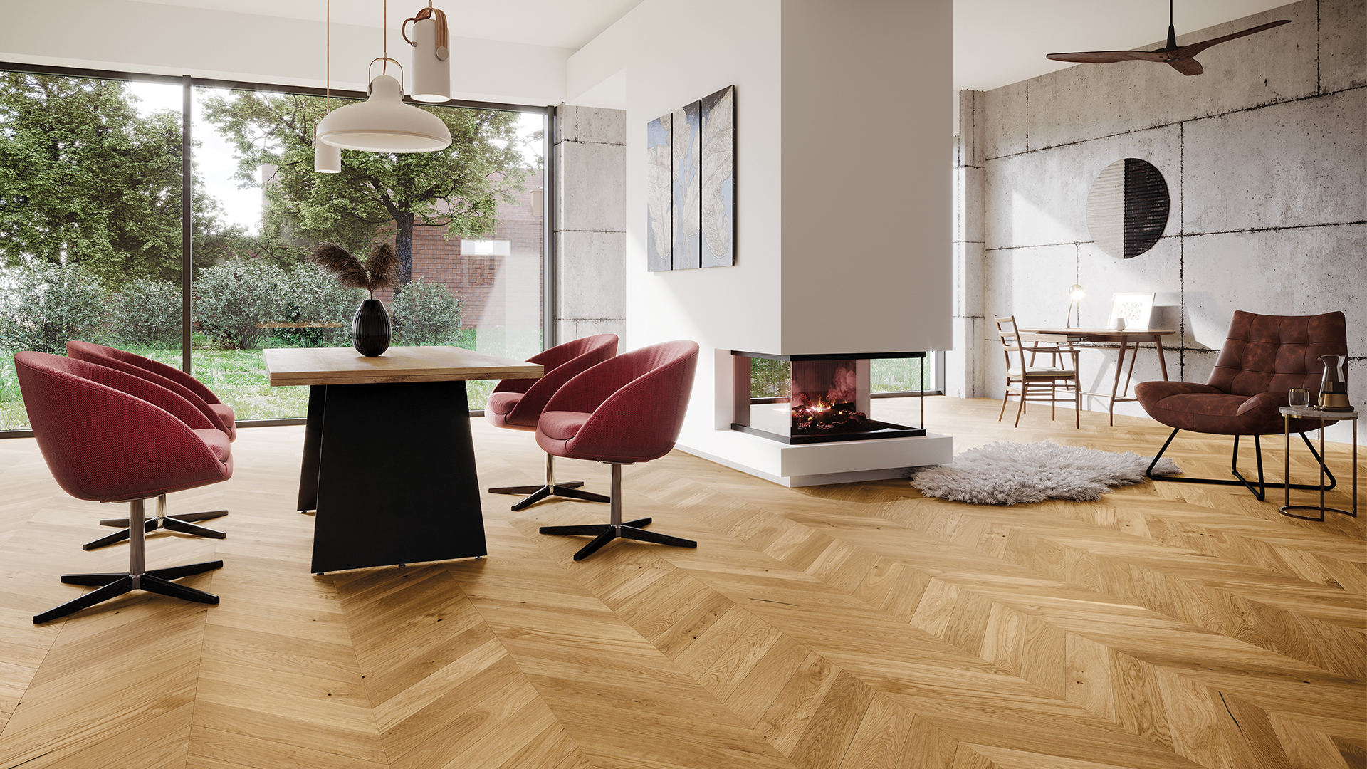 Dřevěná podlaha Barlinek Dub Bright Chevron