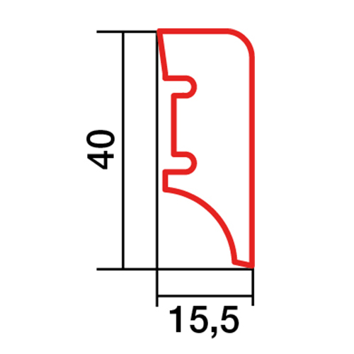 Obvodová lišta Barlinek P4P Dub matný lak (vzhled olej) v. 40 mm