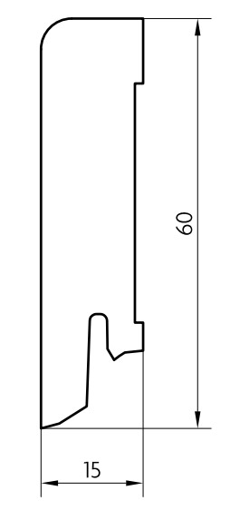 Obvodová lišta PEDROSS 16x60 dýhovaná - European Oak