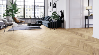 Dřevěná podlaha Barlinek Dub Salt Chevron